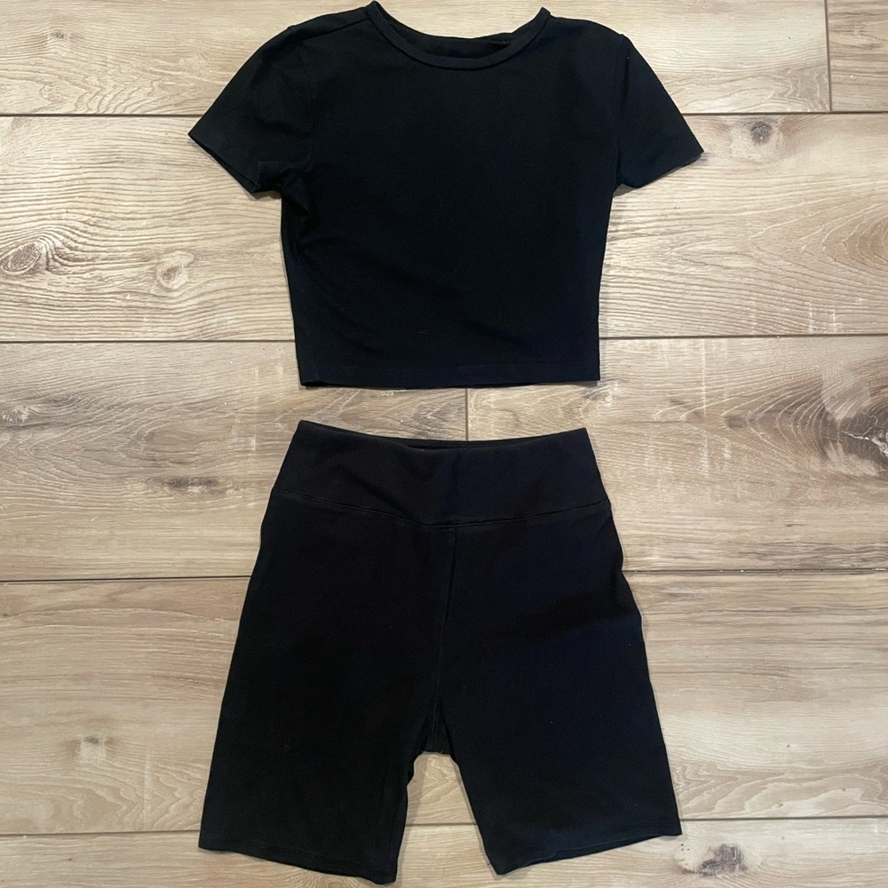 Crop top and short set